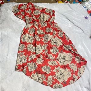 One Shoulder floral high-low dress